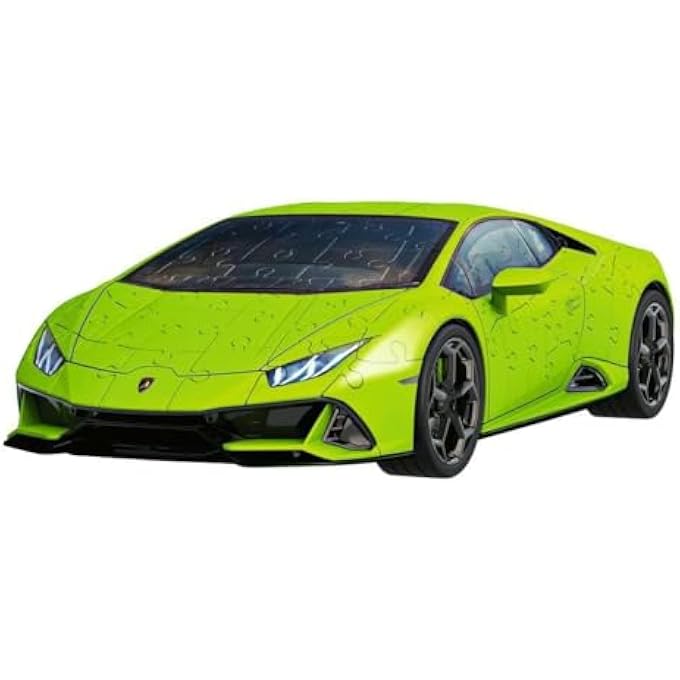LAMBORGHINI‑HURACN‑EVO‑VERDE PREMIUM 3D PUZZLE 108 PIECE 1:18 SCALE MODEL WITH ROTATING WHEELS | NO GLUE NEEDED EASY CLICK ASSEMBLY DISPLAY BASE INCLUDED| 11559‑4 - Image 2